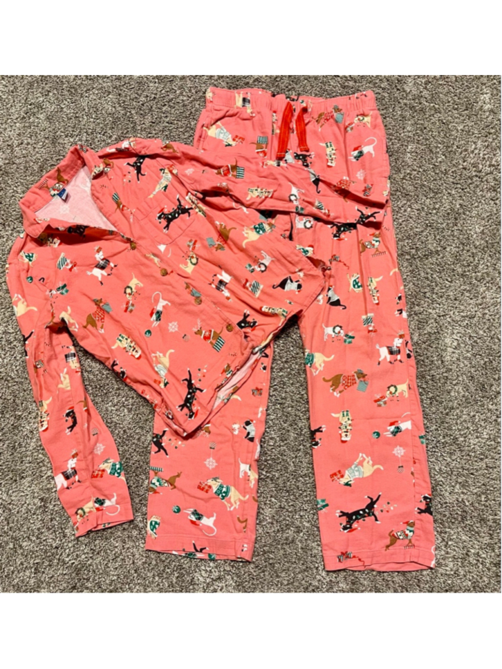 Old Navy Matching Pajama Set, Pink Dog, Size Small, VGUC